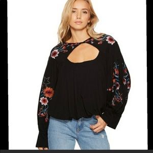 NWT Free People-Lita Embroidered Boho Top